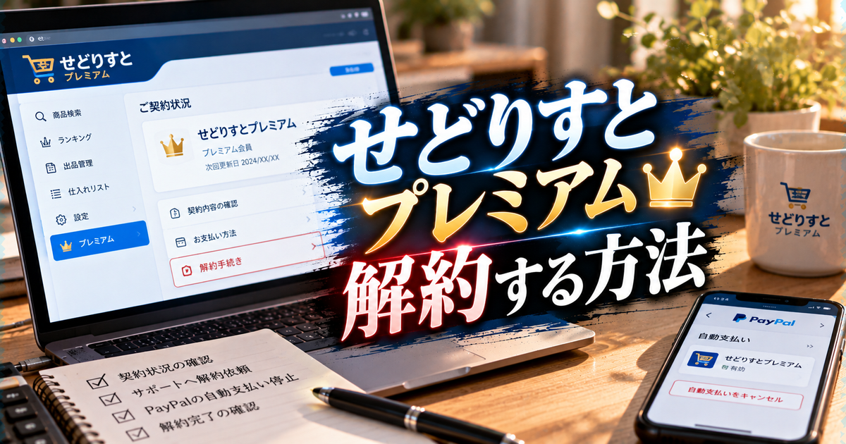 せどりすとプレミアムを解約する手順｜二重課金を防いでスムーズに停止するには？