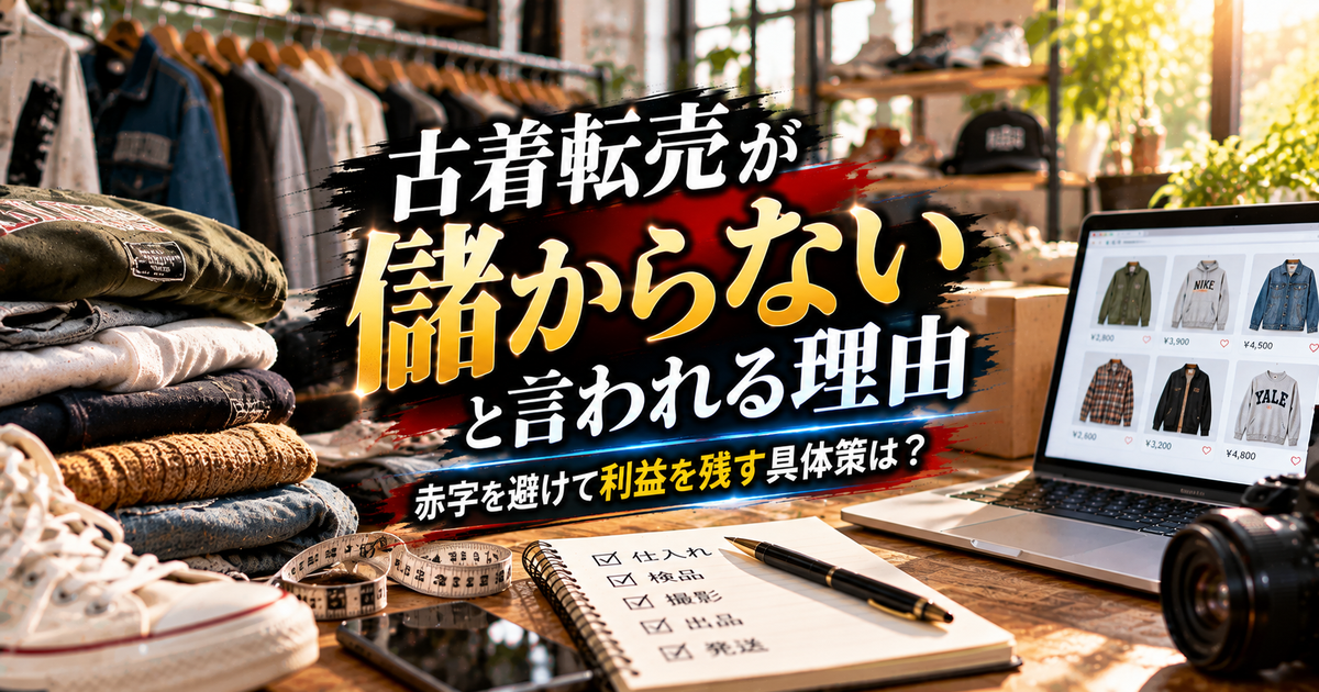 古着転売が儲からないと言われる本当の理由｜赤字を避けて利益を残す具体策は？